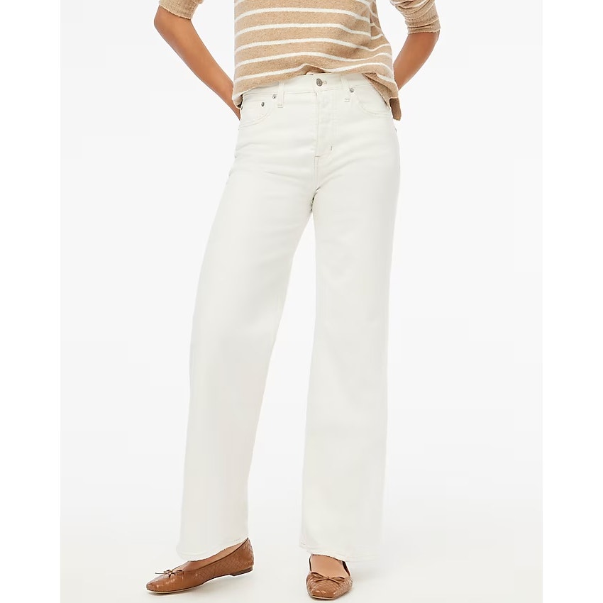 Nwt J. Crew Factory Premium Edition Vintage Wide-Leg Button Fly Jean White 32